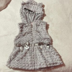 Grey glittery vest